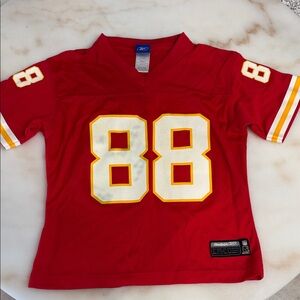 Red Kansas City Chief’s Football Jersey Jr’s or child-size friendly.